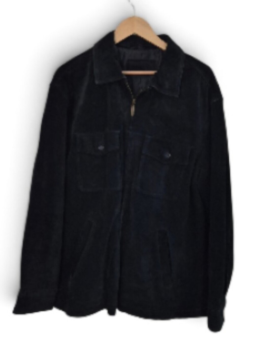 Vintage John Ashford Bomber Suede Leather Jacket Men black Size.Large - Picture 2 of 12